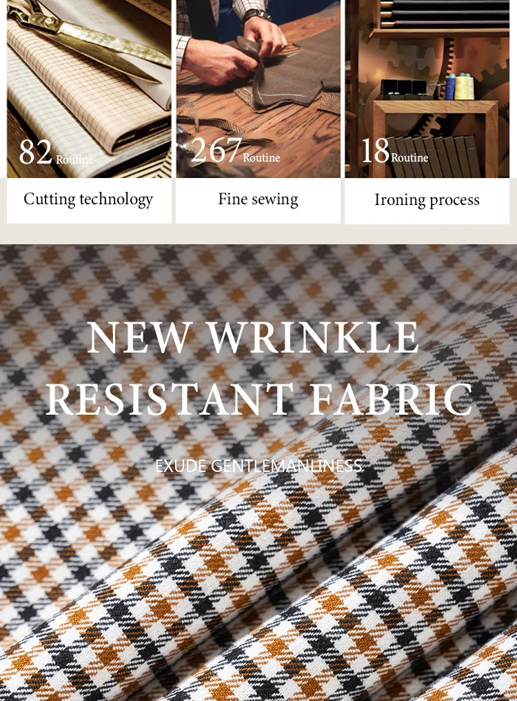 Fashionable Plaid suit High-end Brand Business Slim Fit Casual Party Dress Male Groom Wedding Blazers Double Breasted