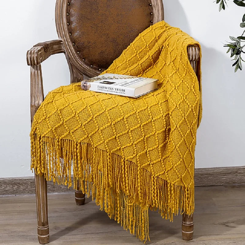 Aesthetic Nordic Plaid Knitted Throw Thread Blankets on the Bed Sofa Throw Travel TV Nap Blankets Soft Towel Bed Plaid Tapestry