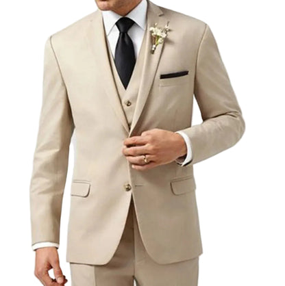 New Fashion Men Suits Slim Fit Elegant 3 Piece Wedding Tuxedo for Groom Business Male Handsome Formal Jacket Pants Vest