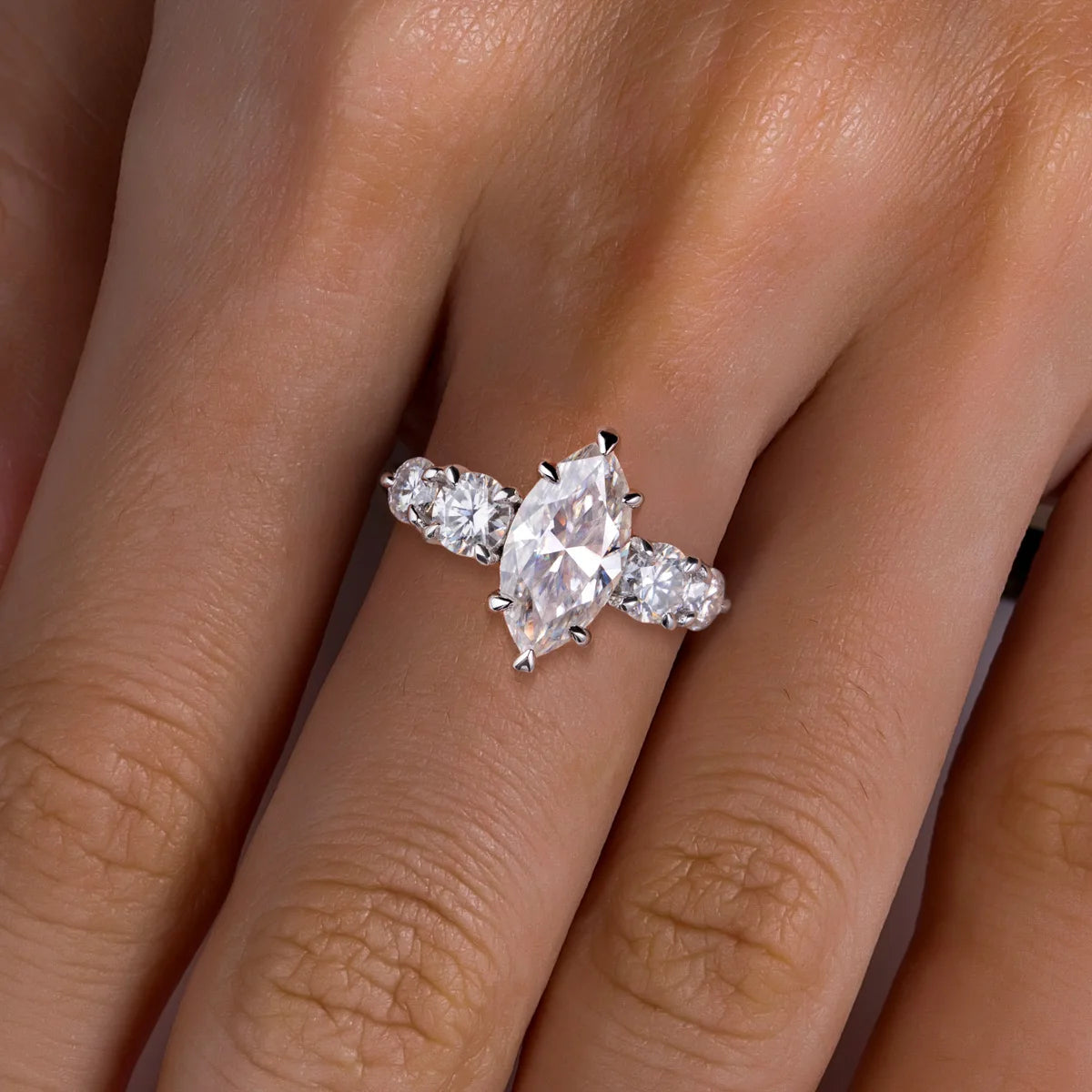 3ct Marquise Cut D Color Moissanite Diamond Engagement Ring 925 Sterling Silver With Cer Women's Jewelry Wholesale