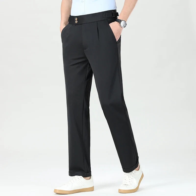 New Men's Stretch Dress Pants Male Business Casual Pants Trendy Mens Wedding Suit Pants Office Commuter Trousers