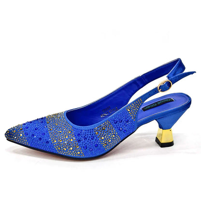 Fashionable Party Shoes and Bags Nigerian Women’s Party Suit Medium Heel Pointed Toe Women’s Shoes and Same Color Bag