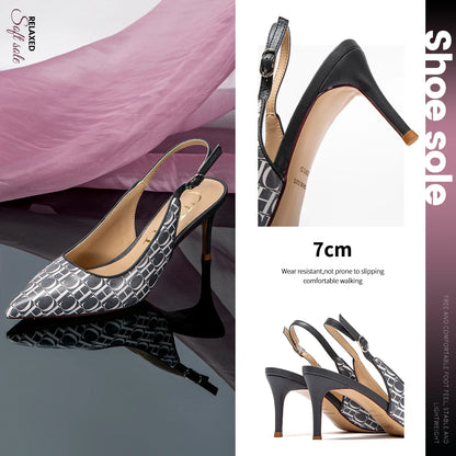 2024 Heels Women's 7cm High Heels Ankle Strap Heeled Sandals Wedding Party Dress Shoes