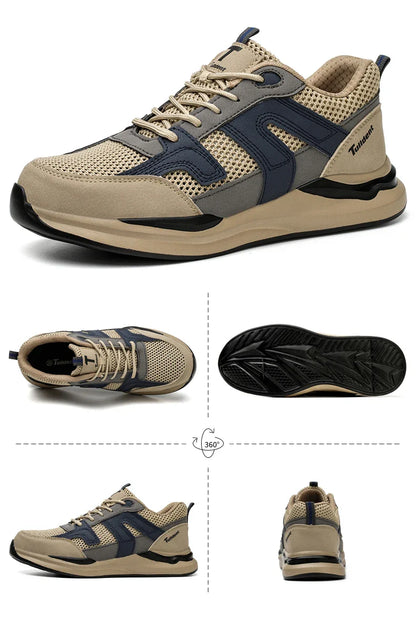 Safety Shoes Men With Steel Toe Cap Anti-smash Men Work Shoes Sneakers Light Puncture-Proof Indestructible Shoes Dropshipping