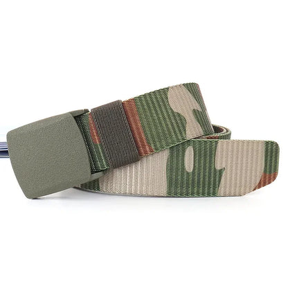 3.8X110cm High Quality Automatic Buckle Nylon Men Belt Outdoor Hunting Multifunctional Tactical Canvas Camouflage Belt for Women