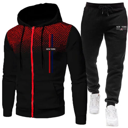 2025 Brand New Men's Tracksuit Hoodie Sweatpants Urban Casual Fashion Sportswear Autumn Winter Daily Casual Sporty Zipper Outfit