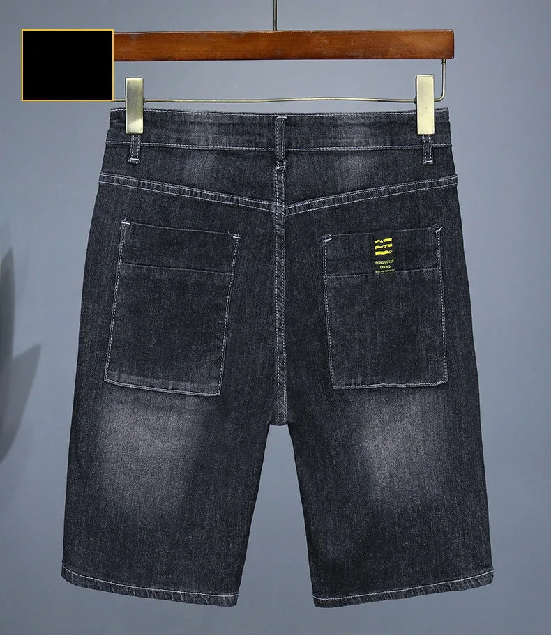 Men's Straight Casual Denim Shorts Simple Solid Cargo Slim Jeans Comfortable Breathable Bermuda Short Pants Summer 2025 Y2K