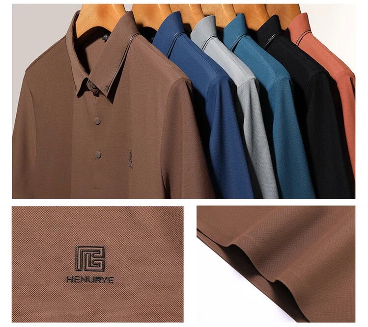 Gray Men's Cool Golf, Business Casual Polo Shirt，2024 Summer New Seamless T-shirt, Fashion Popular Lapel Short Sleeve