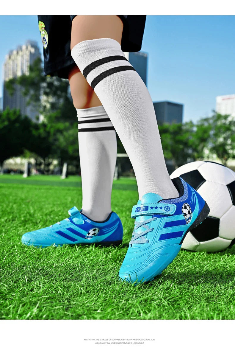 New Kids Turf Football Boots Training Shoes Soccer Shoes Drop Shipping Professional Match Grass Ultralight Cleats Boys Non-Slip