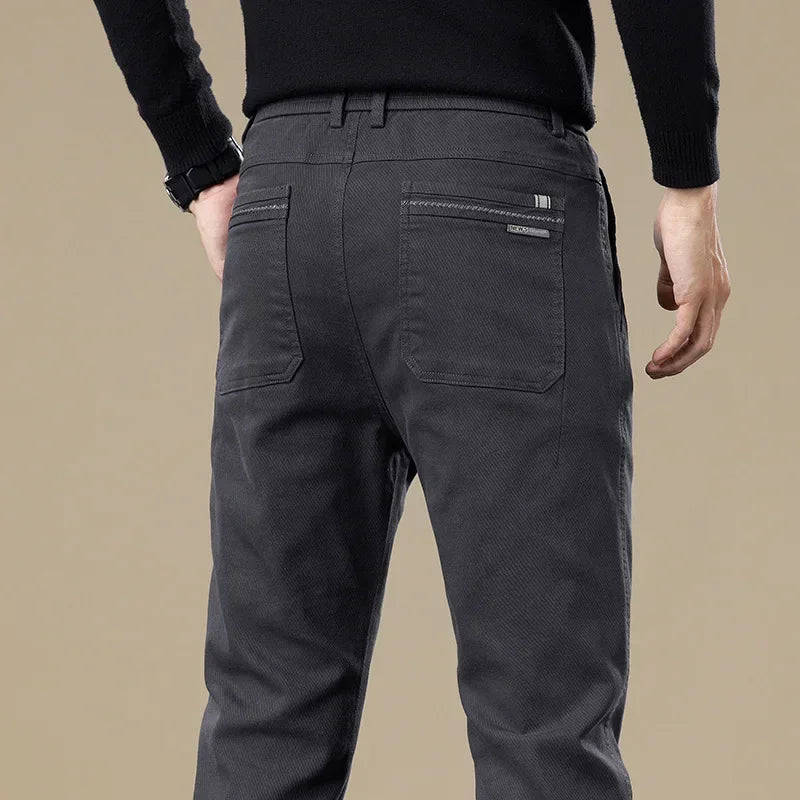 New Winter High-End Business Men's Suit Pants Autumn and Winter Slim Straight Casual Pants Versatile Fashion Trousers Korean