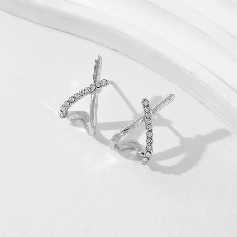 Trendy Gold Color Cross Stud Earrings for Women Dainty Simple Minimalist Earring Fashion Jewelry Party Gifts Wholesale