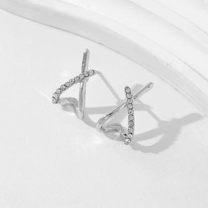 Trendy Gold Color Cross Stud Earrings for Women Dainty Simple Minimalist Earring Fashion Jewelry Party Gifts Wholesale