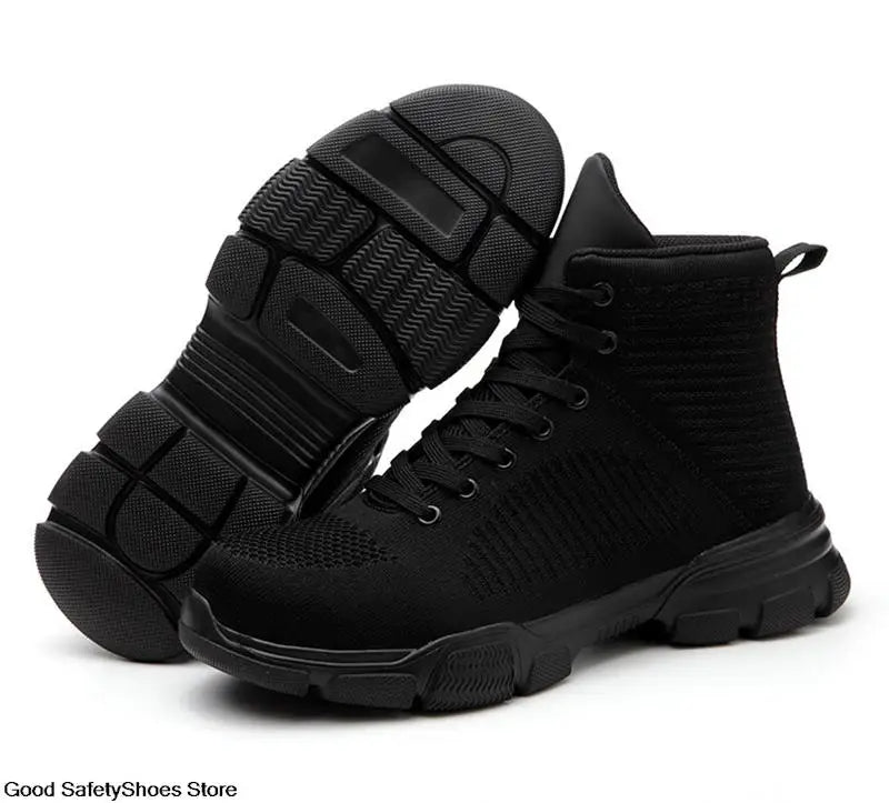 Fashion Safety Boots Men Steel Toe Work Shoes High Top Safety Work Boots Male Anti-smash Construction Protective Footwear