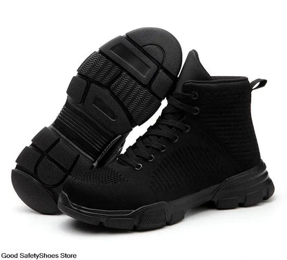 Fashion Safety Boots Men Steel Toe Work Shoes High Top Safety Work Boots Male Anti-smash Construction Protective Footwear