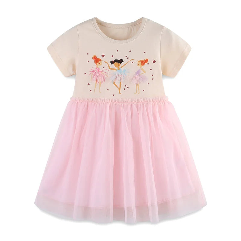 2-7T Summer Princess Girls Dresses Rabbits Kids Vestidos Party Birthday Baby Clothing Embroidery Dress Wedding