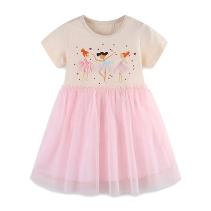 2-7T Summer Princess Girls Dresses Rabbits Kids Vestidos Party Birthday Baby Clothing Embroidery Dress Wedding