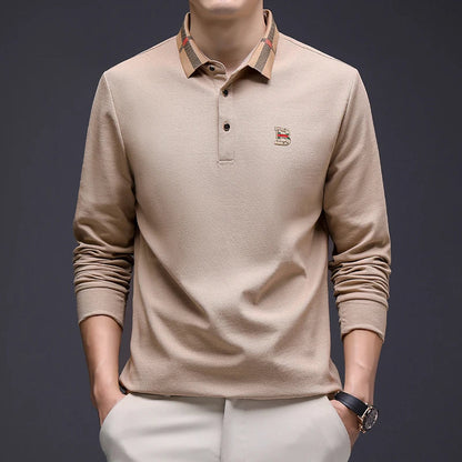 Designer Embroidered High End Brand Long Sleeved Cotton Polo Shirt Spring Autumn Fashion Casual Lapel T-Shirt Top Men's Clothing