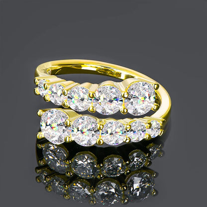 10 Stones All Moissanite Bridal Rings Open Ring 925 Silver with Certificate Woman Engagement Wedding Jewelry Anillos Original