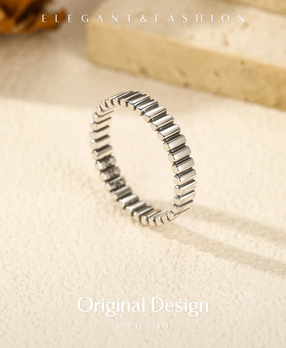 925 Sterling Silver Vintage Exquisite Geometric Stackable Eternity Band Rings For Women Retro Daily Fine Jewelry Gifts