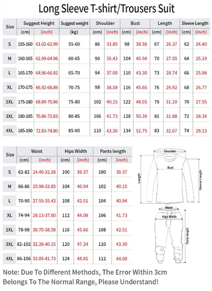 Autumn And Winter Two-Piece Versatile Daily Men's Sleepwear Long Sleeved Pants Letter Printed Pattern Basic Shirt Home Suit Set