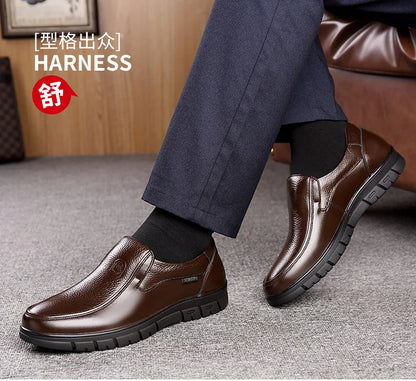 Handmade Shoes Genuine Leather Casual Shoes For Men Flat Platform Walking Shoes Outdoor Footwear Loafers Breathable Sneakers