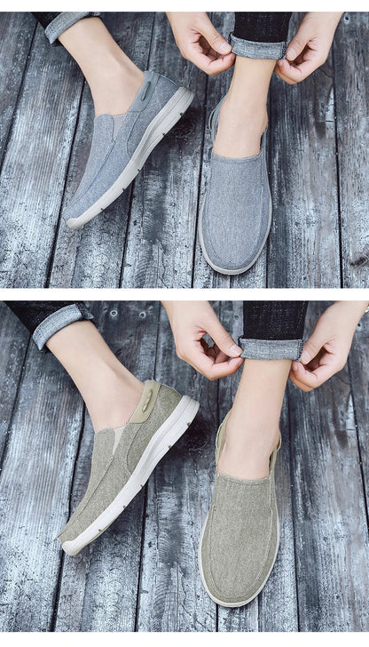 Mocassins Para Homens Sapatos Outono Novo Masculino Sapatos de Lona Clássicos Sapatos de Lazer Confortáveis Tênis Respiráveis Para Homens Mocassins