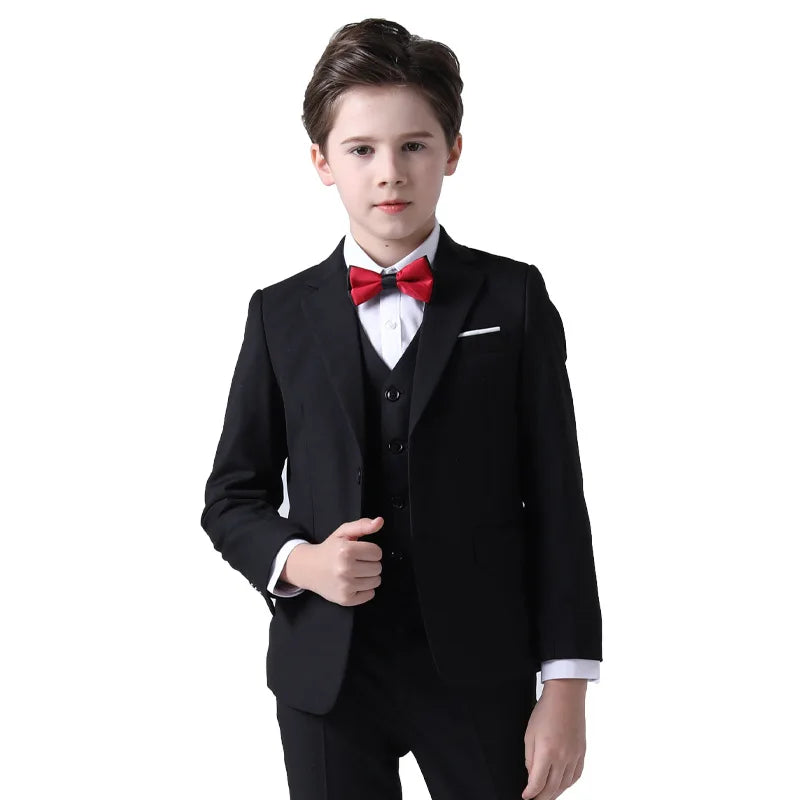 1-14 Years Children Boy Wedding Suit Black Nave Blue Elegant Suits For Children Boys Suits Outfits Set Teenager Kids Suits