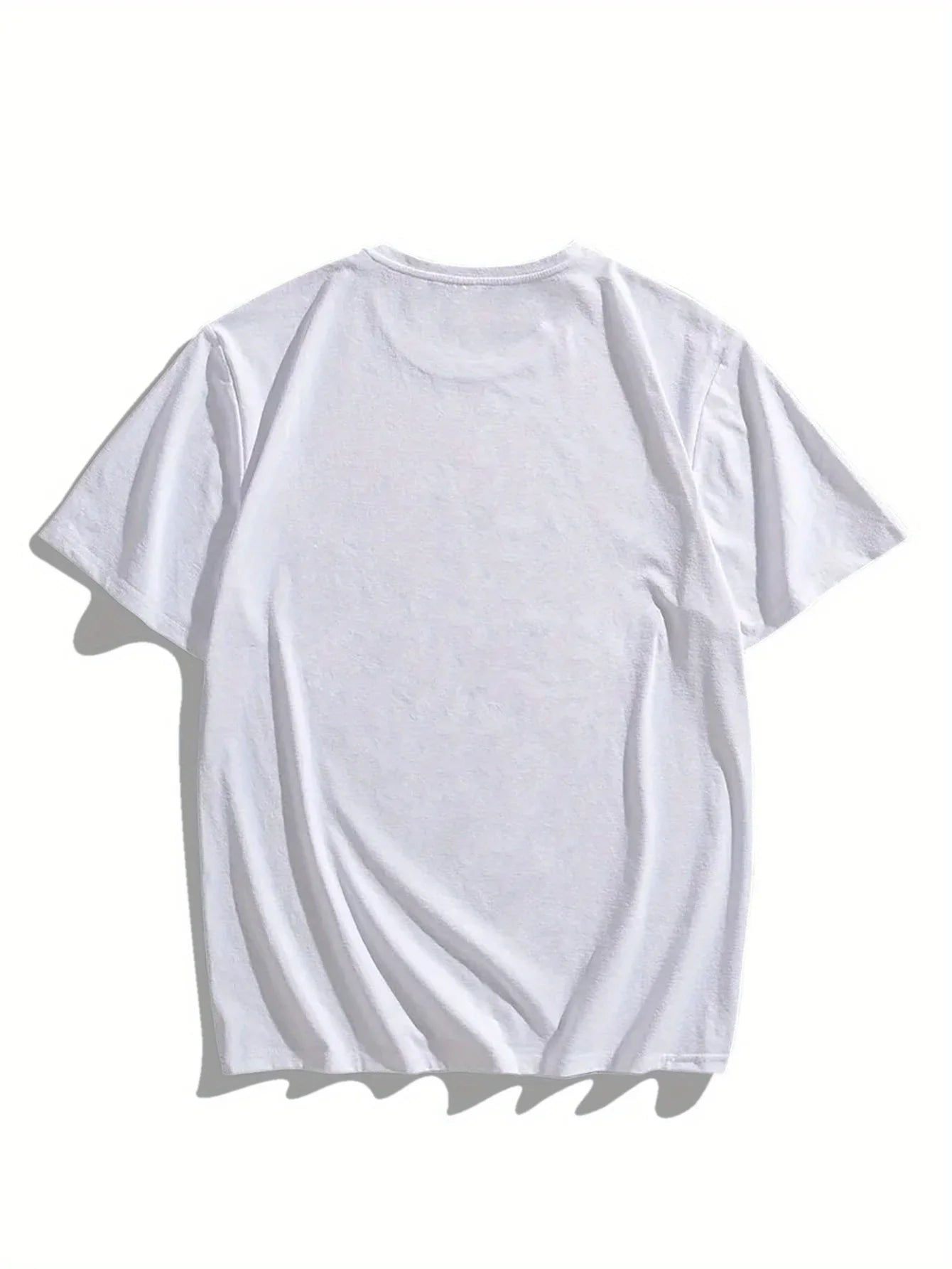 Men's summer 100 cotton fashionable casual loose plus size Compass pattern printed sports round neck short sleeved T-shirt top