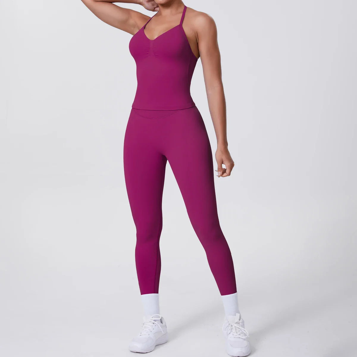 2 Piece Yoga Clothes Women Tracksuit Athletic Wear Pilates Fitness Suit Gym Workout Push Up Clothes Sports Bra Leggings Suit