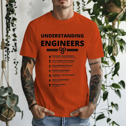 Understanding Engineers Funny Sarcastic T Shirt Men Casual Short Sleeve Graphic Tees T-Shirts Engineering Humor Streetwear Gift