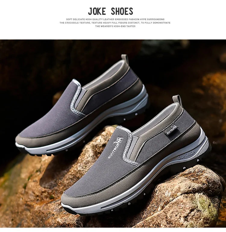 Loafers Men Sneakers Mesh Breathable Non-Slip Slip On Vulcanized Shoes Soft Sole Solid Color Comfortable Water Shoes