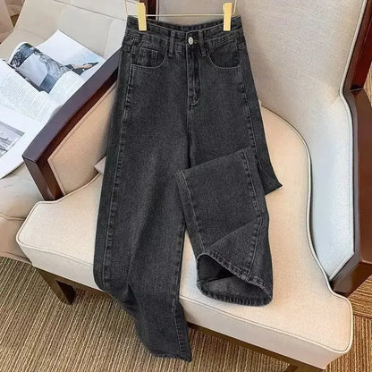 High-waisted Jeans Versatile Loose-fit Bottoms