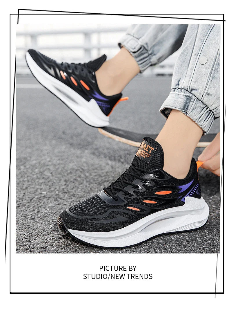 Men's Breathable Sports Shoes Spring New Mesh Casual Fashion Versatile Trendy Men's Shoes Summer Running Shoes Suitable for Outdoor Sports