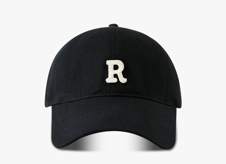 Large Head Circumference Baseball Cap Men's and Women's Dome Hat Soft Top Cap 60/65cm Sun Protection  Letter R Hat Adult Caps