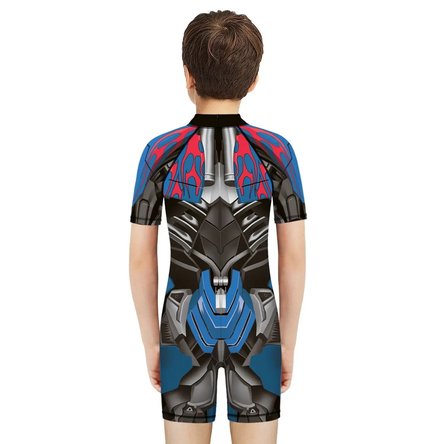 Children One Pieces Swimsuit Superhero 3D Print Playsuit Child Short Sleeve Swimwear Beach Bathing Suit Swim Wear For Boys Girls