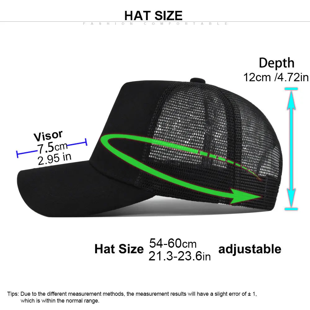 Fashion SunHat Outdoors Trucker Hat Cotton Mesh BreathableBaseball Cap Women Men Summer Sunshade MeshCap Truck Hat Cap Wholesale
