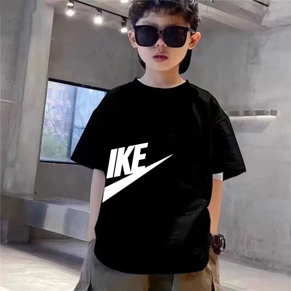 Summer Brand black T-shirt+Shorts Two-piece set Kids Clothing Fashion Letter Boy Girl3-12Yrs Sports Short-sleeved Casual Set