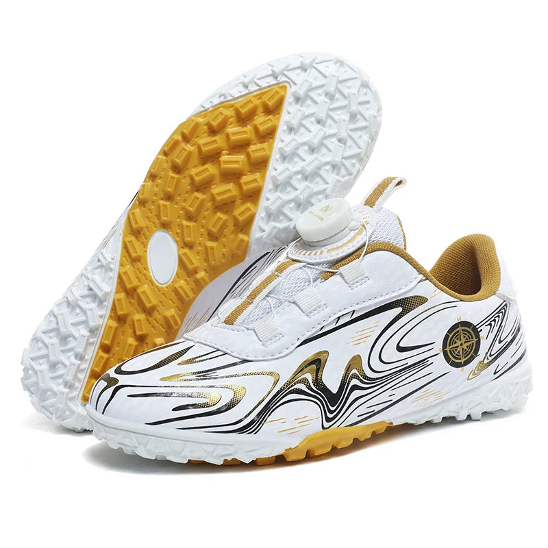 Kids Soccer Cleats Boys Girls Professional Football Shoes FG/TF Grass Training Non-Slip Athletic Sneakers Breathable Comfortable