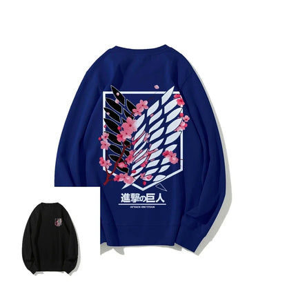 Anime Attack on Titan Sweatshirt Casual Streetwear Men Women Round-neck Pullover Hoodie Sweater Long Sleeves Top Autumn Trendy