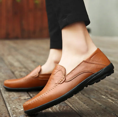 Genuine Leather Men Casual Shoes Luxury Brand Formal Men Loafers Moccasins Italian Breathable Slip on Male Boat Shoes Size 37-47