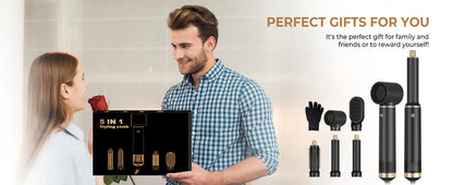 Hair Dryer 5 in 1 Electric Comb Negative Ion Straightener Comb Curling Iron Detachable Multifunctional Heating Brush Hair Dryer
