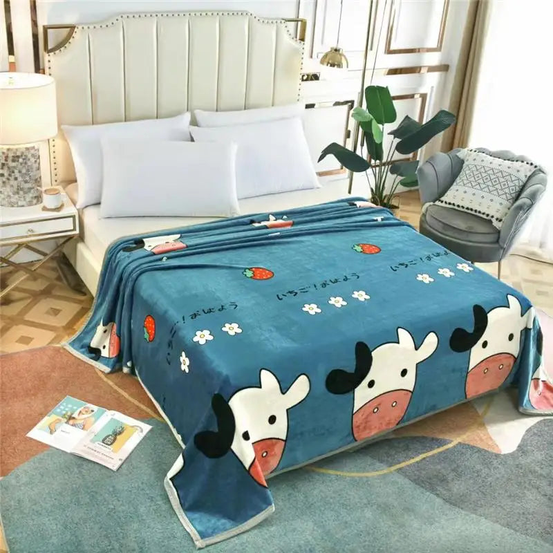 Thickened Velvet Blanket Children Single Double Person Fleece Coral Velvet Blanket Retail Coral Fleece Blanket Velvet Throw B...