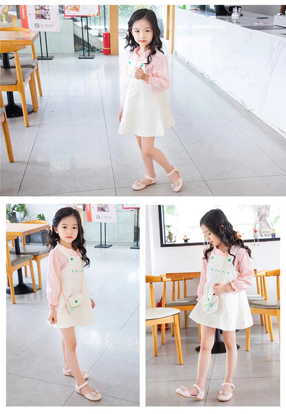 2026 Spring New Girl Sandals Cute Bow Pearl Sequins Kid Princess Shoes Flat Heels children Dancing 21-34