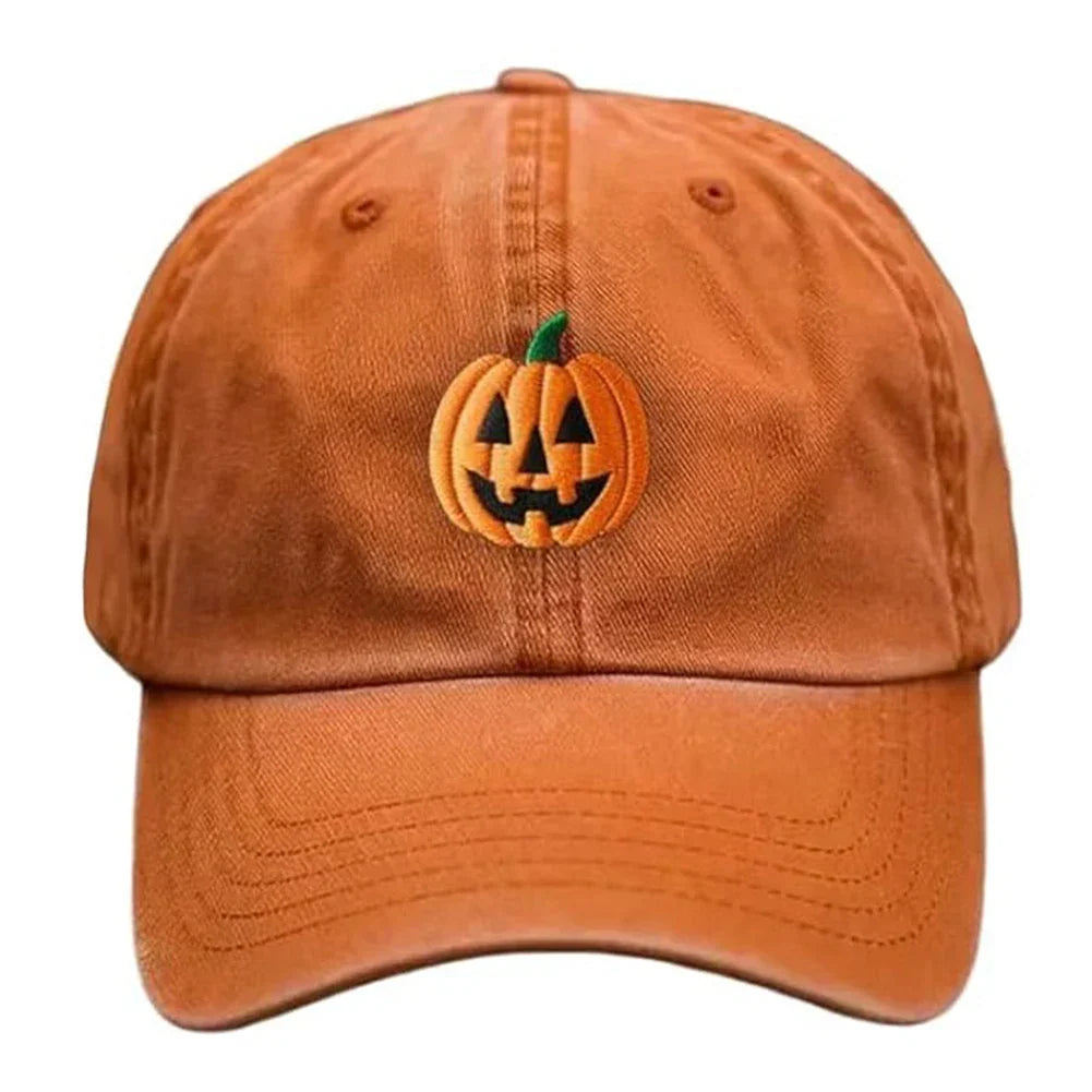 Halloween Unisex Baseball Hat for Women Men Pumpkin Embroidery Baseball Cap for Outdoor Activities Like Hiking Fishing