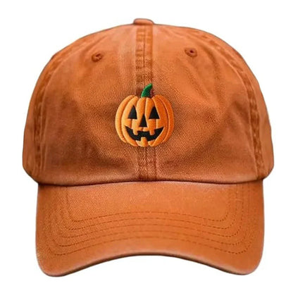 Halloween Unisex Baseball Hat for Women Men Pumpkin Embroidery Baseball Cap for Outdoor Activities Like Hiking Fishing