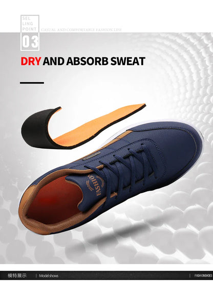 Calçados Masculinos Tênis Impermeáveis de Caminhada Primavera Outono Lazer Sapatos Esportivos de Couro Masculino Antiderrapantes Tênis para Homens
