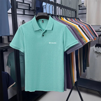 Cotton100% Men's Summer Luxury High Quality Short Sleeves Polo Shirt Letter Printing 25colors Brand T-Shirt Business Men's Wear