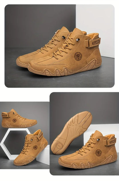 Men's PU Leather Lace Up Sneakers Black Casual Walking Shoes Lightweight Comfortable Breathable Brown Shoes for Men