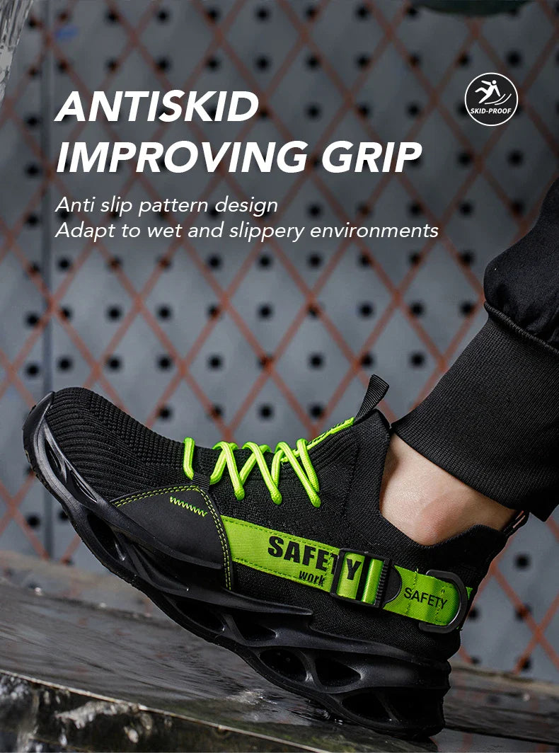 Men's Steel Toe Safety Shoes Anti Crush And Piercing Fashionable Breathable Sock Shoes Outdoor Unisex Work Footwear