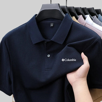 100% pure cotton new men's short sleeved summer comfortable breathable polo shirt, high-end brand designer embroidered T-shirt